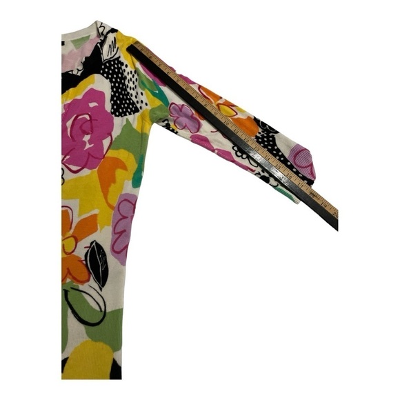 Cyrus Pink Multi Floral Button Down Cardigan Sweater Bright Fun Colors Sz S - Picture 8 of 10